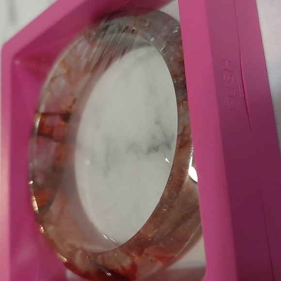 Natural Flower Quartz Solid Stone Bangle | 2.25″ Inner Diameter | Small - Picture 7 of 7